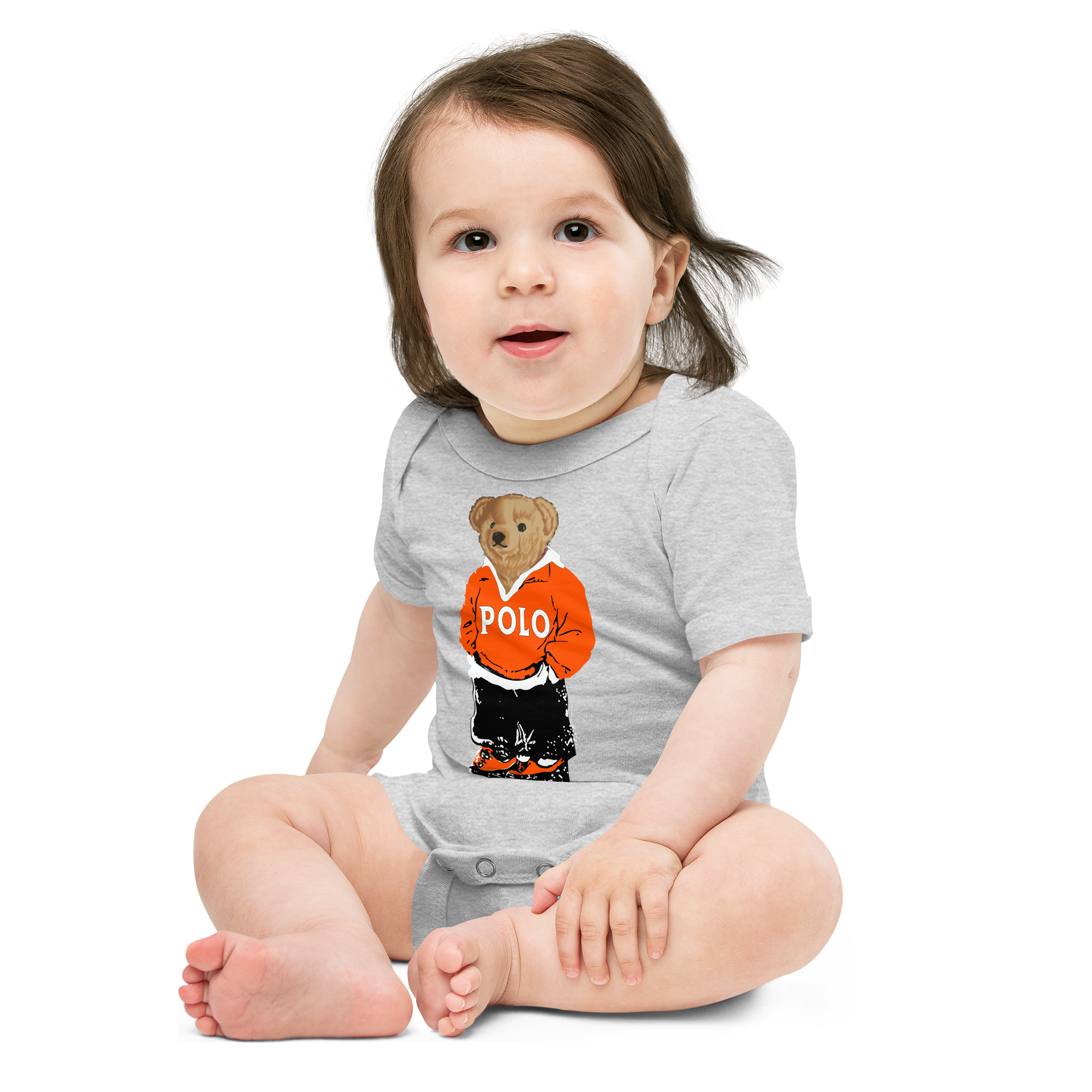Orange Polo Bear Bodysuit