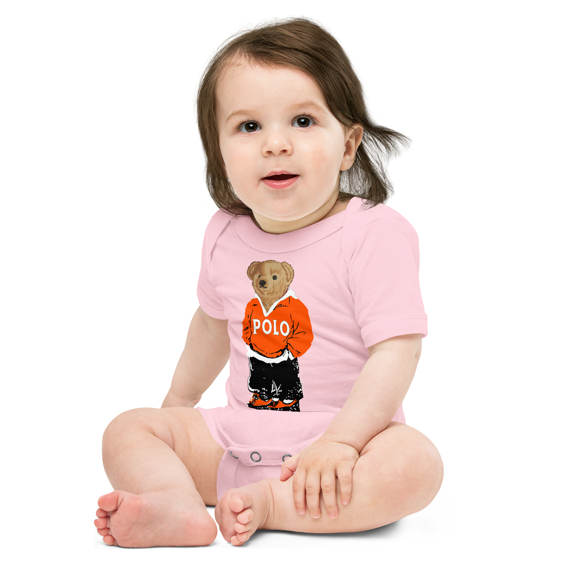 Orange Polo Bear Bodysuit