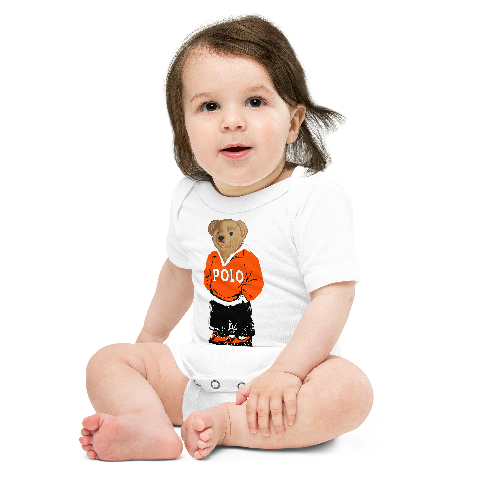 Orange Polo Bear Bodysuit