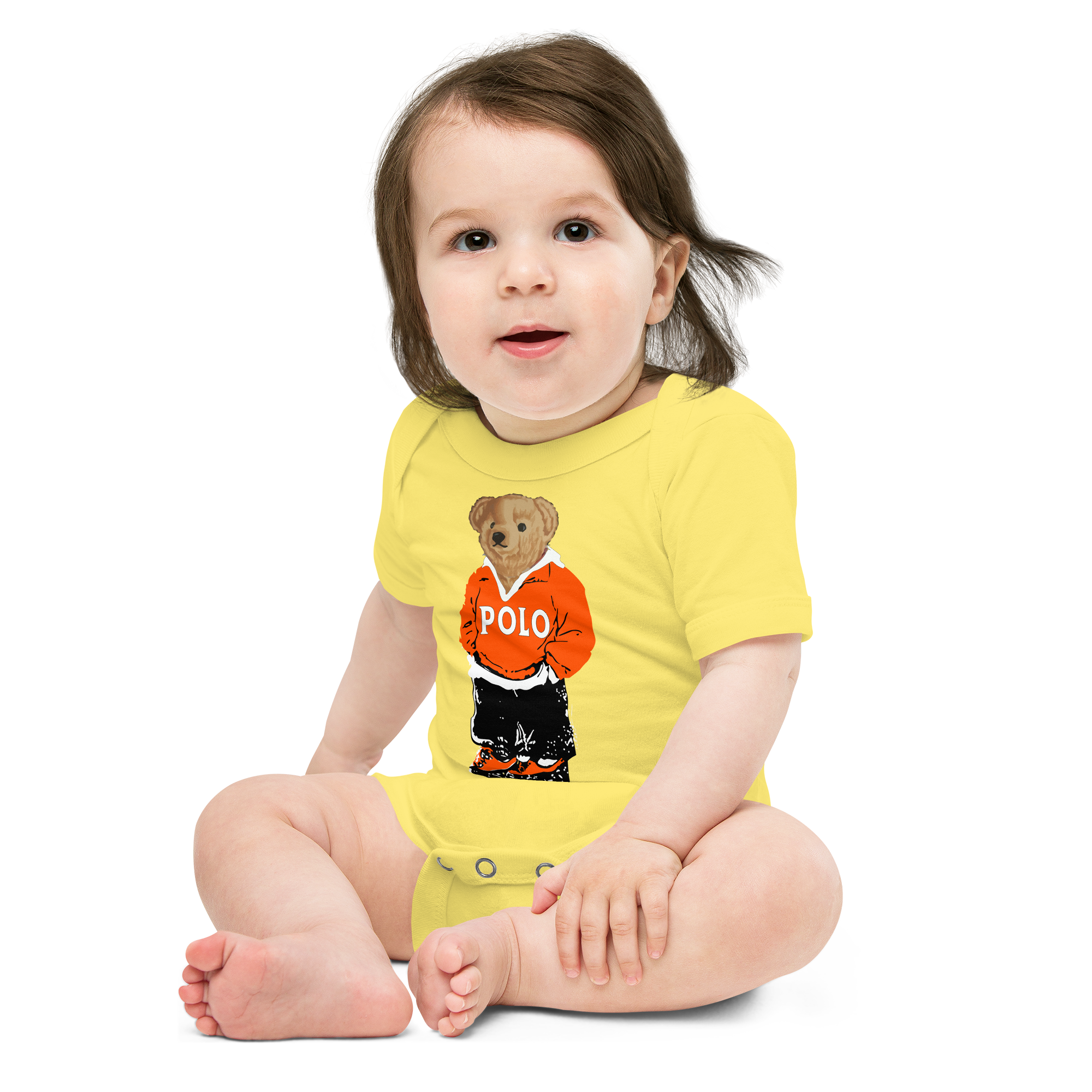 Orange Polo Bear Bodysuit